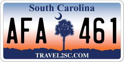 SC license plate AFA461