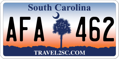 SC license plate AFA462