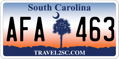 SC license plate AFA463