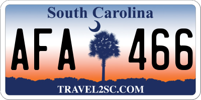 SC license plate AFA466