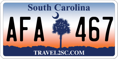 SC license plate AFA467