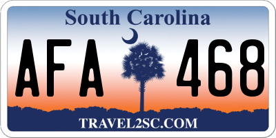 SC license plate AFA468