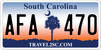 SC license plate AFA470
