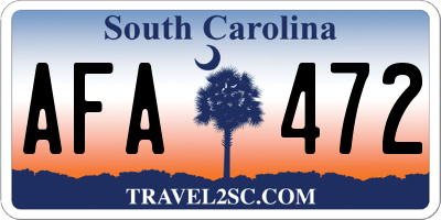 SC license plate AFA472