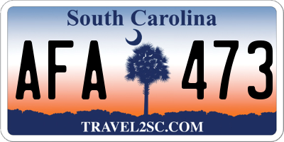 SC license plate AFA473