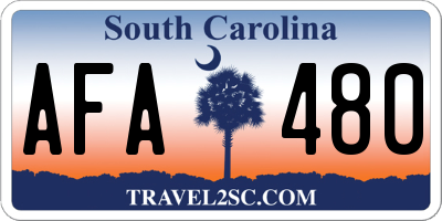 SC license plate AFA480