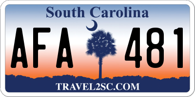SC license plate AFA481
