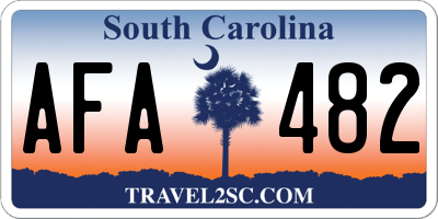 SC license plate AFA482