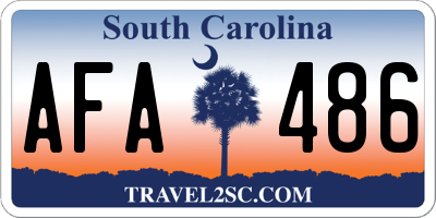 SC license plate AFA486