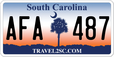 SC license plate AFA487