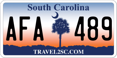 SC license plate AFA489