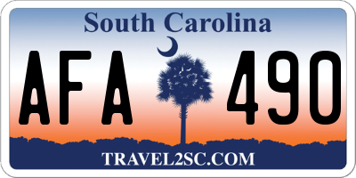 SC license plate AFA490
