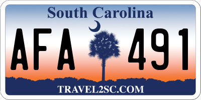 SC license plate AFA491