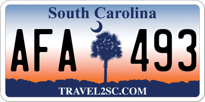 SC license plate AFA493