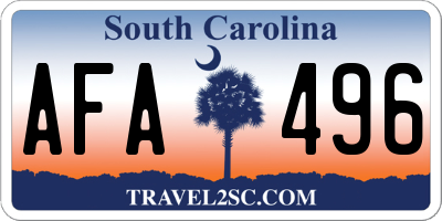 SC license plate AFA496