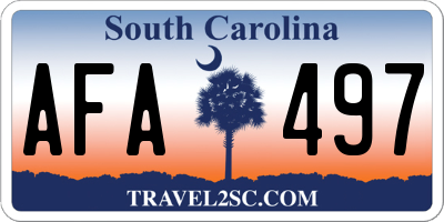 SC license plate AFA497