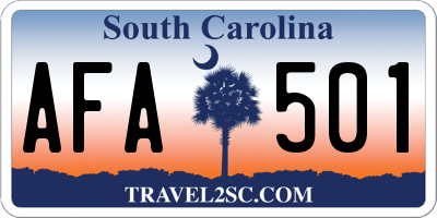 SC license plate AFA501