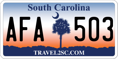 SC license plate AFA503