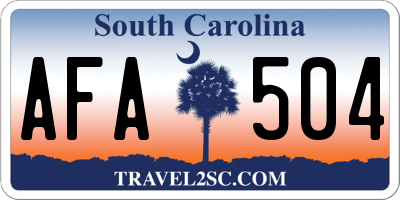 SC license plate AFA504