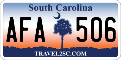 SC license plate AFA506