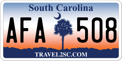 SC license plate AFA508