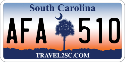 SC license plate AFA510