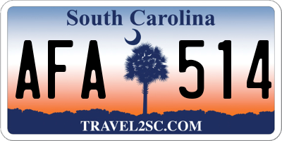 SC license plate AFA514