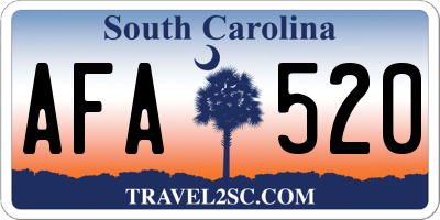 SC license plate AFA520