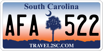 SC license plate AFA522