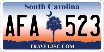 SC license plate AFA523