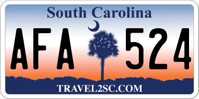 SC license plate AFA524