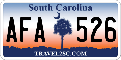 SC license plate AFA526