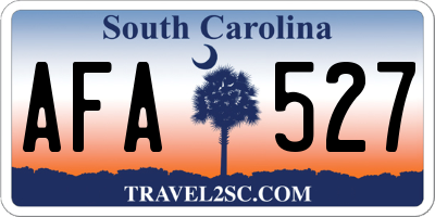 SC license plate AFA527
