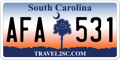 SC license plate AFA531