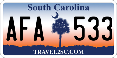 SC license plate AFA533