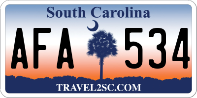SC license plate AFA534