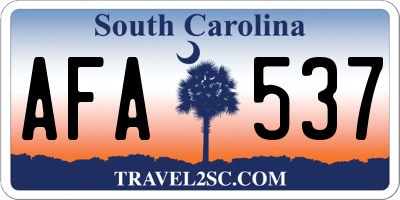 SC license plate AFA537