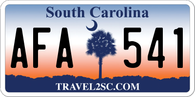SC license plate AFA541