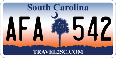SC license plate AFA542