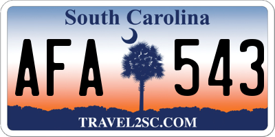 SC license plate AFA543