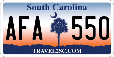 SC license plate AFA550