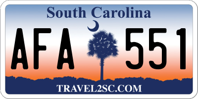 SC license plate AFA551