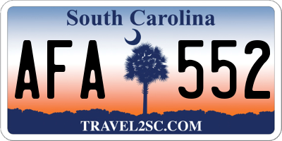 SC license plate AFA552