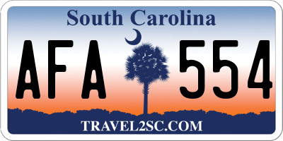 SC license plate AFA554