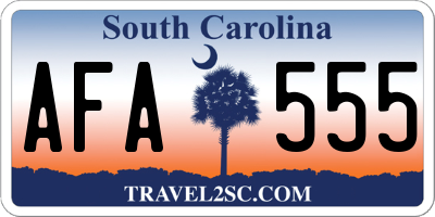 SC license plate AFA555