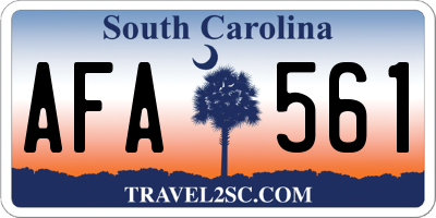 SC license plate AFA561