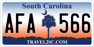 SC license plate AFA566