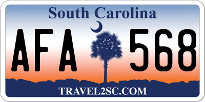 SC license plate AFA568