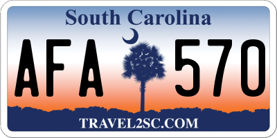 SC license plate AFA570