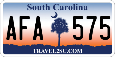 SC license plate AFA575